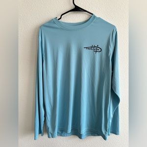 Reel Life Men's Sun Defender Long Sleeve UPF 50 UV Tee Size Medium Blue